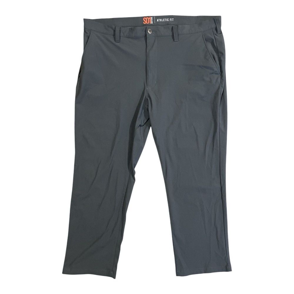 Society Of One Men's Athletic Fit 44x30 Gray Polyester Pants